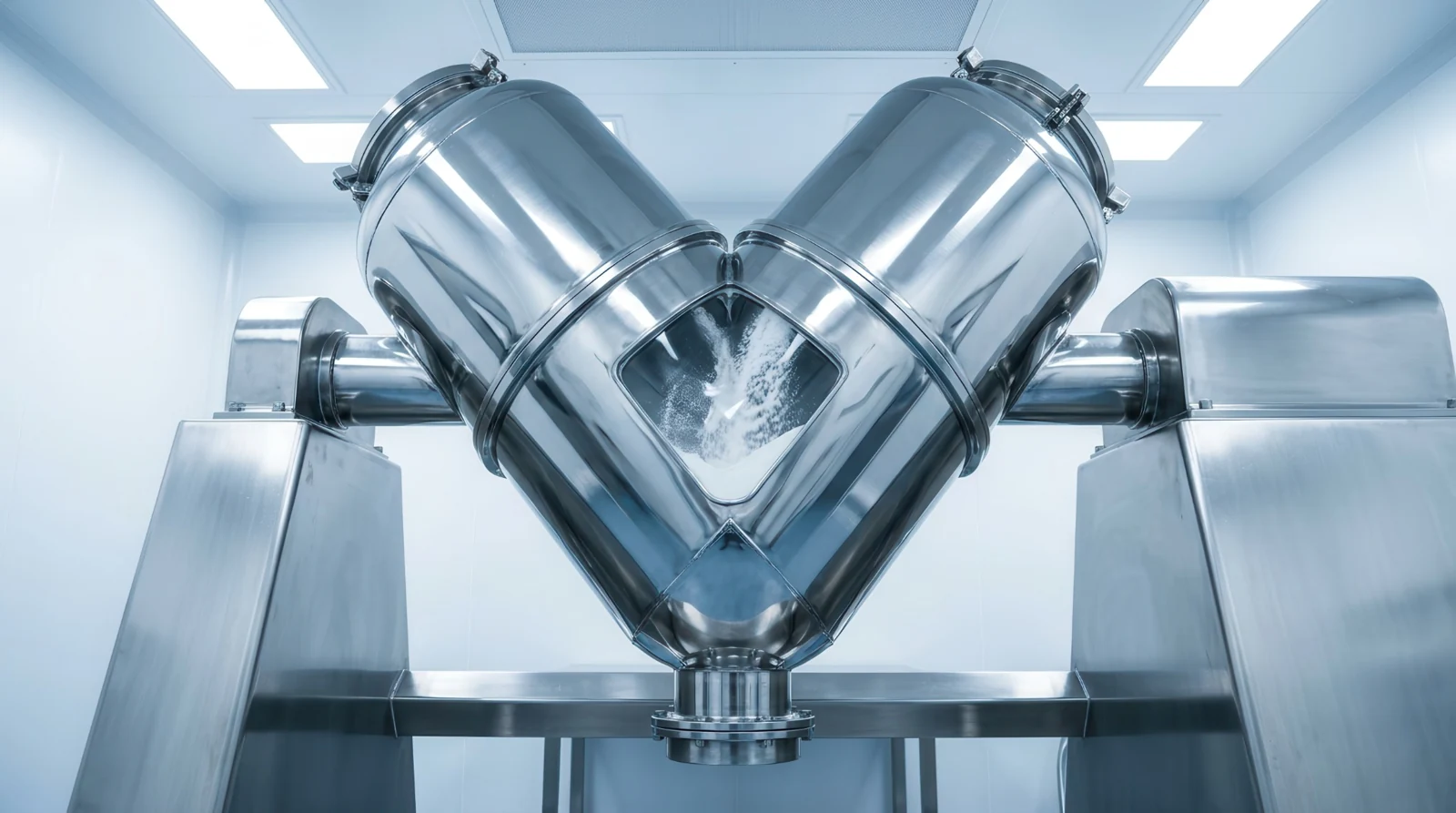 Stainless steel V blender used for powder blending